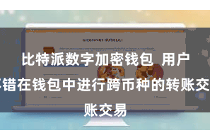 比特派数字加密钱包 用户不错在钱包中进行跨币种的转账交易