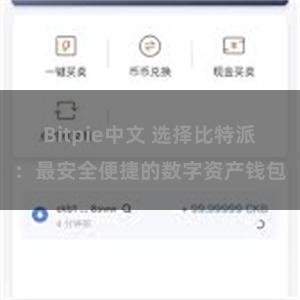 Bitpie中文 选择比特派：最安全便捷的数字资产钱包