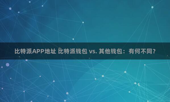 比特派APP地址 比特派钱包 vs. 其他钱包：有何不同？